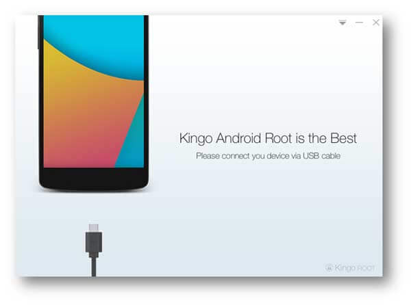 Kingo Rootを実行、Android携帯をPCに接続