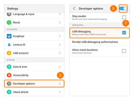 Enable USB Debug Mode on Lenovo