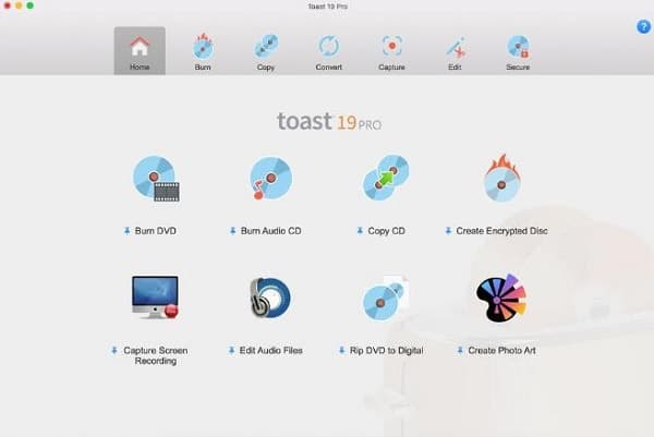 Toast 19 ProでMacでブルーレイ書き込み