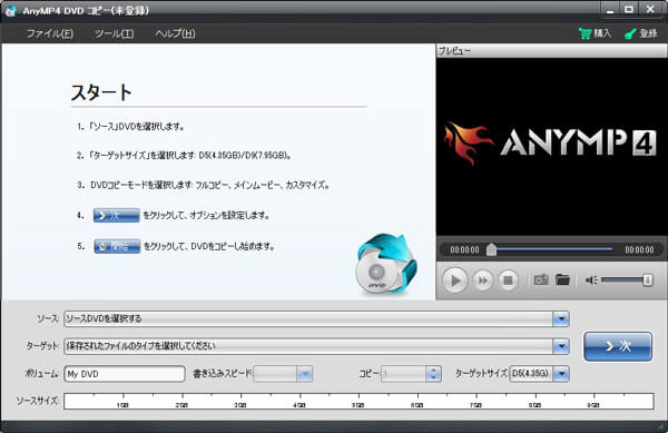AnyMP4 DVD コピーでVIDEO_TSフォルダをISOに変換