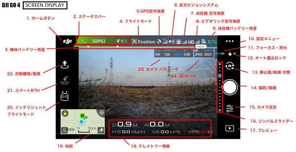 DJI GO4アプリ撮影する時の主な設定